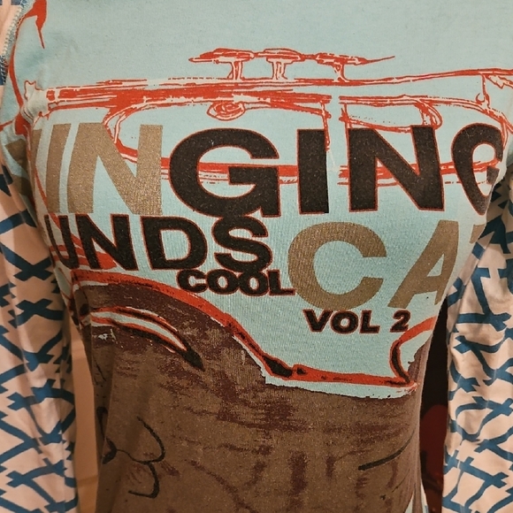 Custo Barcelona Blue Graphic Long Sleeve Tee - Picture 2 of 5